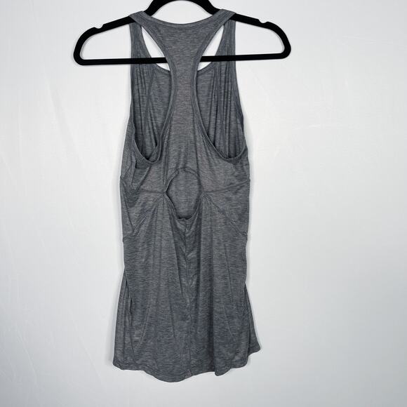 Athleta XSmall XS Luxe Studio Tank Top Gray Spacedye Keyhole Cutout Back Workout - Picture 2 of 9